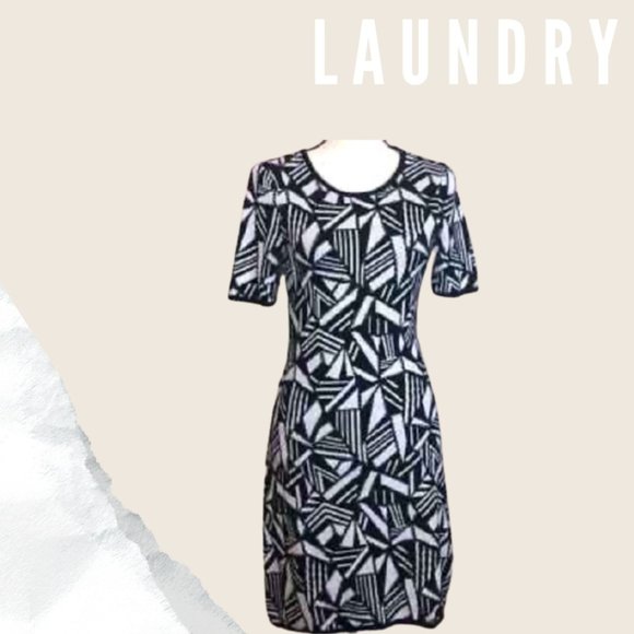 Laundry by Design Dresses & Skirts - Laundry Black and White Geometric Sweater Dress